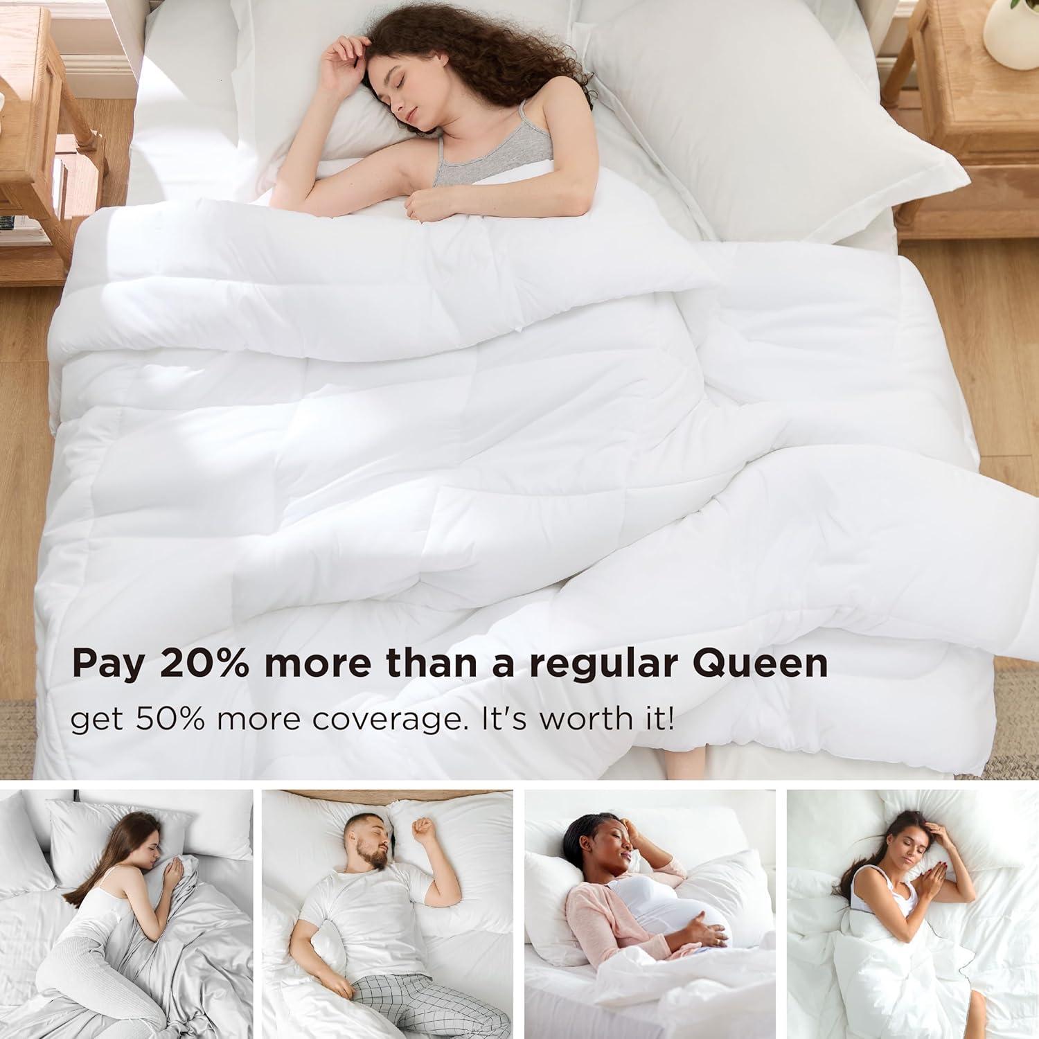 imageBedsure Comforter Duvet Insert Quilted Comforters King Size All Season Duvet GentleSoft Down Alternative Bedding with 8 Tabs Gifts for WomenMen White King 90 x 102 InchesWhite