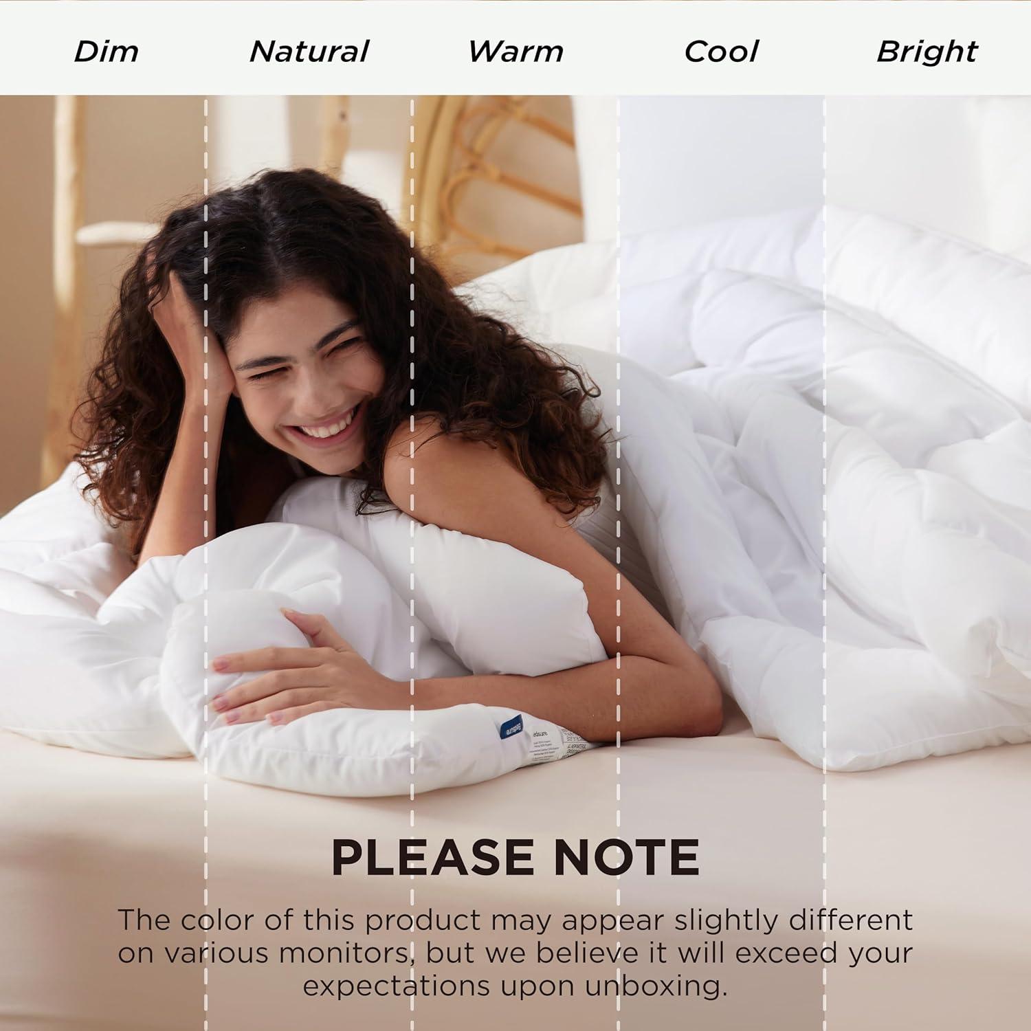 imageBedsure Comforter Duvet Insert Quilted Comforters King Size All Season Duvet GentleSoft Down Alternative Bedding with 8 Tabs Gifts for WomenMen White King 90 x 102 InchesWhite
