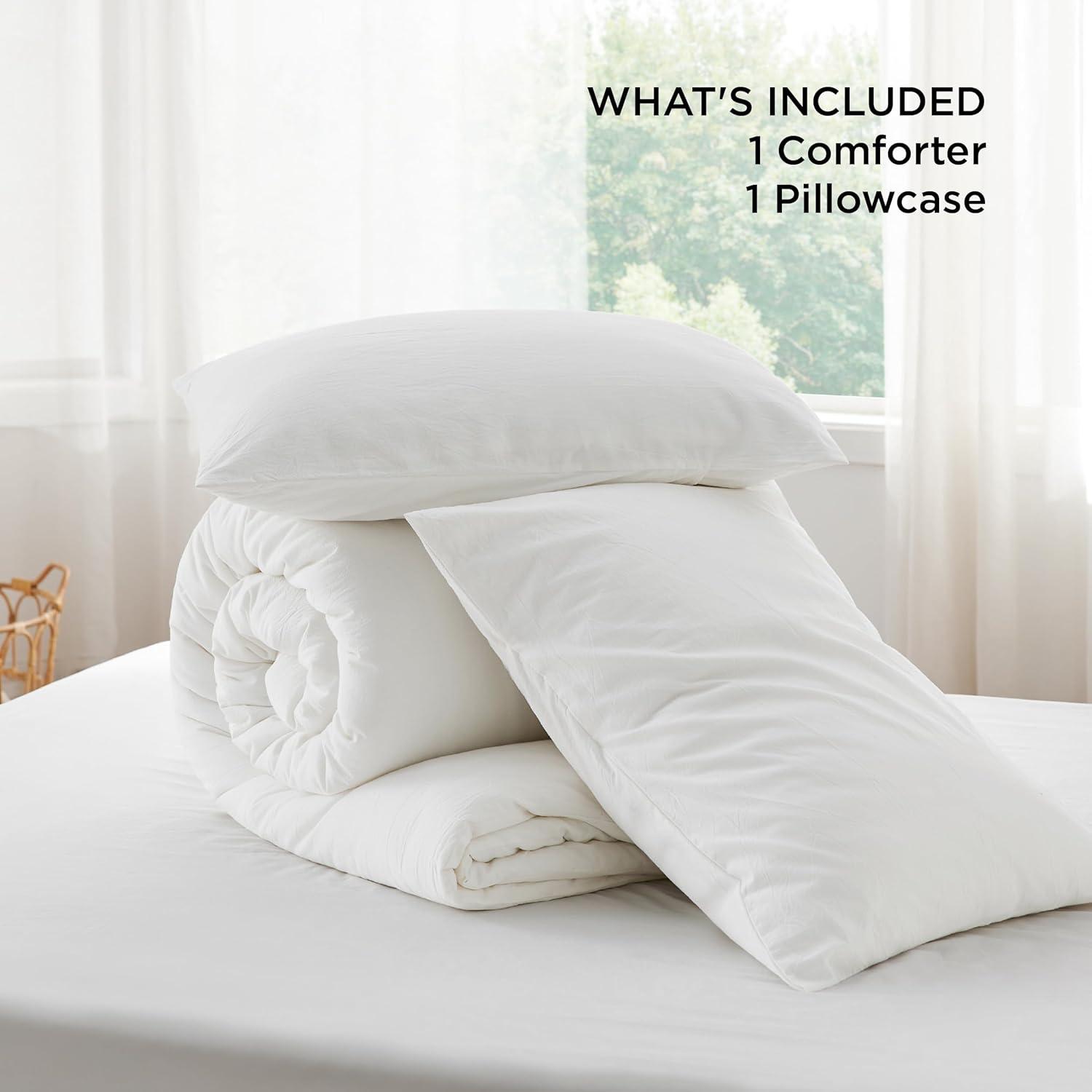 imageBedsure Comforter Set Queen Size Grayish Olive Green Cotton Fabric with Microfiber Inner Fill Queen Comforter Set for All Seasons 3 Pieces 1 Comforter 90quotx90quot and 2 Pillow Cases 20quotx26quot07 White