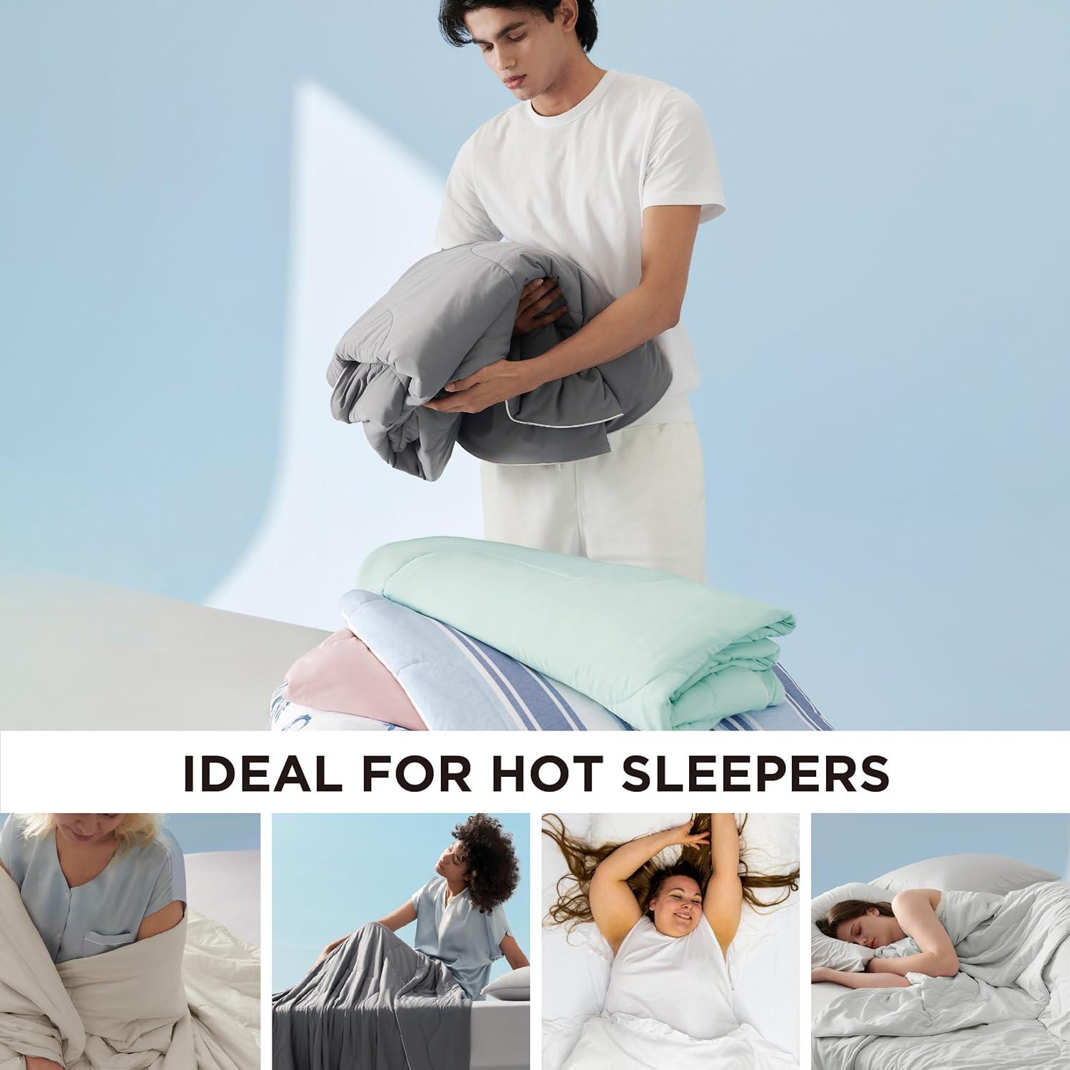 imageBedsure Cooling Blankets for Hot Sleepers Lightweight Throw Blankets for Summer Cold for Night Sweats Ice Cooled Breathable Comforter for Bed and Couch Grey 50x60 InchesDark Grey