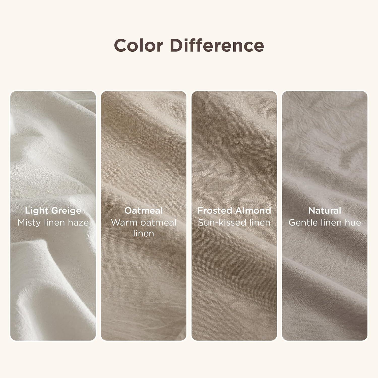imageBedsure Cotton Duvet Cover Queen Luxury Slub Weave 100 Cotton Duvet Cover with a Linen Like Textured Easy Change Durable Bedding Coconut White 90quot x 90quot07 Stonewashed Light Greige No Comforter