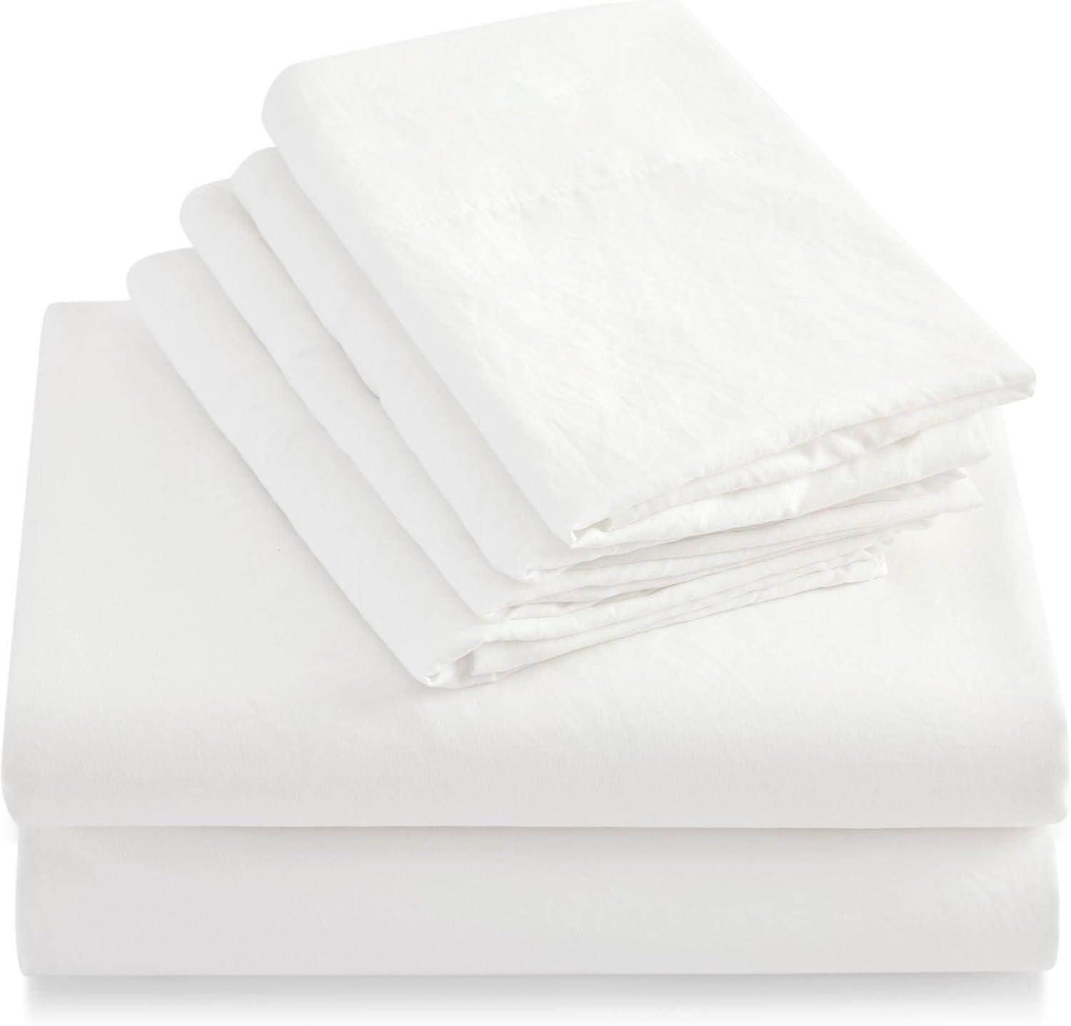 imageBedsure Deep Pocket Queen Sheets 6 Piece Prewashed UltraSoft Queen Sheet Set Fits Mattresses Up to 18 Inches Thick Breathable ampamp Secure Fit Hotel Luxury Bedding Sage GreenWhite