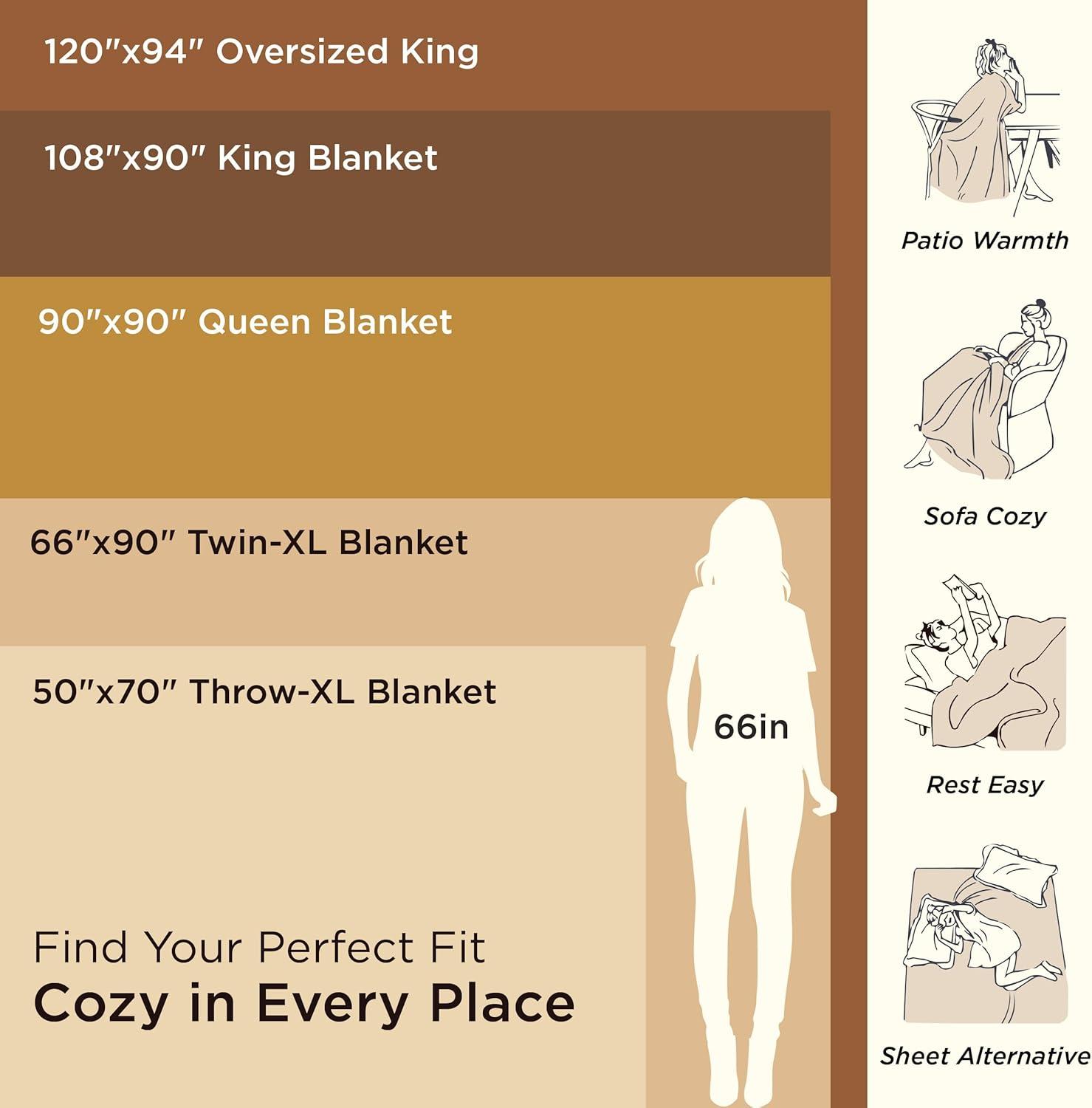 imageBedsure GentleSoft 100 Cotton Blanket Queen Size for Bed Breathable and Lightweight Soft Cozy Textured Herringbone Woven Blanket Linen Beige 90x90 inches05 Navy Blue