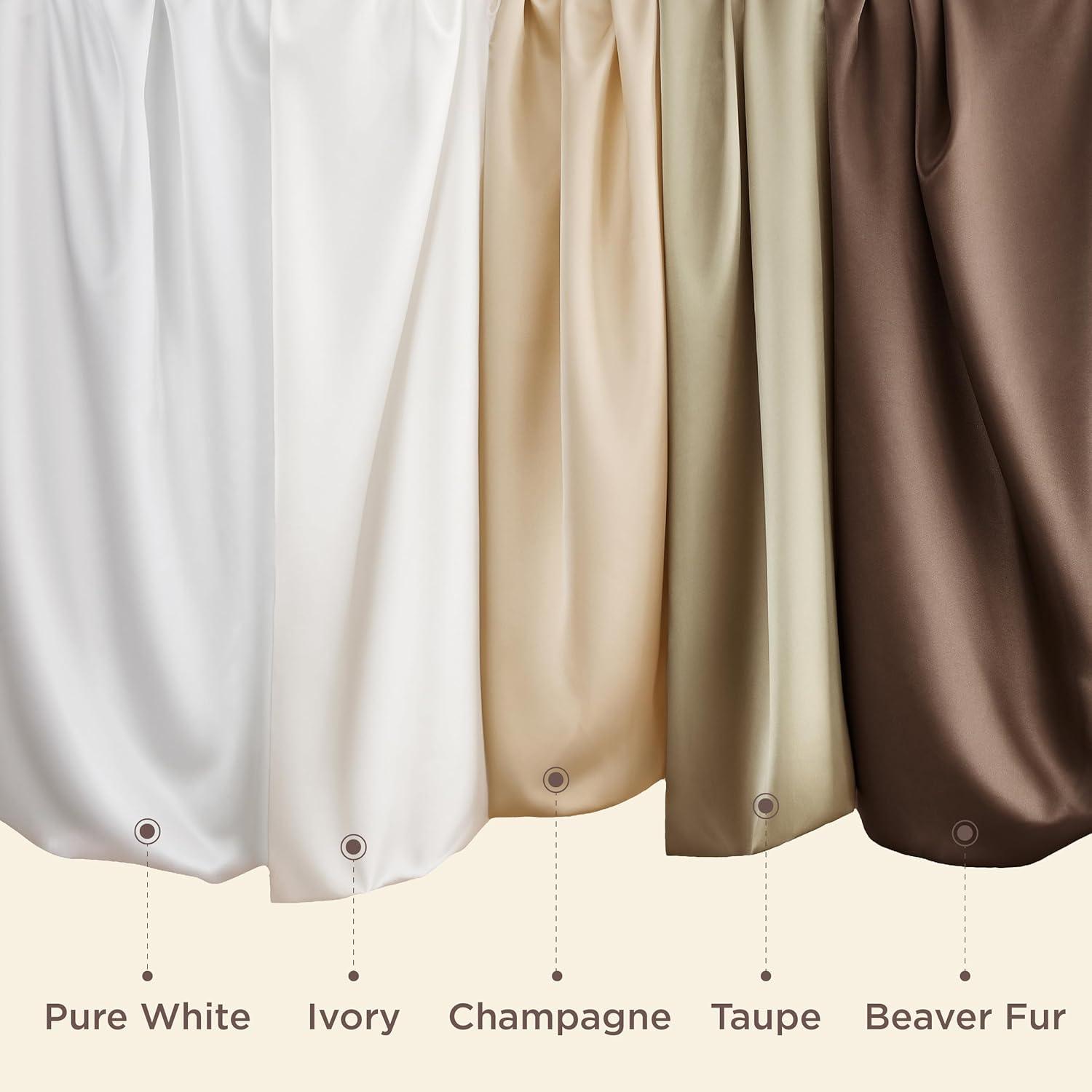 imageBedsure Satin Pillowcases Similar to Silk Pillow Cases Queen Size Set of 2 Pure White Cooling Pillow Case for Sleeping Women with Envelope Closure Gifts for Women Men 20x30 Inches 2pcs07 Ivory