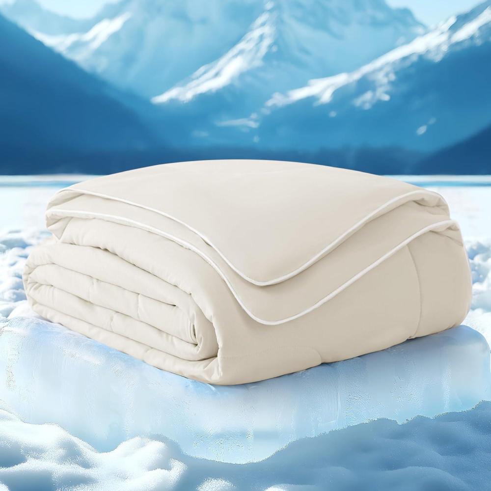imageBedsure Cooling Blankets for Hot Sleepers  Lightweight Throw Blankets for Summer Cold for Night Sweats Ice Cooled Breathable Comforter for Bed and Couch Grey 50x60 InchesLinen
