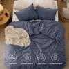Bedsure Comforter Set Queen Size Grayish Olive Green – Cotton Fabric with Microfiber Inner Fill, Queen Comforter Set for All Seasons, 3 Pieces, 1 Comforter (90″x90″) and 2 Pillow Cases (20″x26″)(10 – Denim Blue)