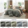Bedsure Comforter Set Queen Size Grayish Olive Green – Cotton Fabric with Microfiber Inner Fill, Queen Comforter Set for All Seasons, 3 Pieces, 1 Comforter (90″x90″) and 2 Pillow Cases (20″x26″)(01 – Grayish Olive Green)