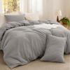 Bedsure Comforter Set Queen Size Grayish Olive Green – Cotton Fabric with Microfiber Inner Fill, Queen Comforter Set for All Seasons, 3 Pieces, 1 Comforter (90″x90″) and 2 Pillow Cases (20″x26″)(09 – Grey Stone Color)