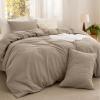Bedsure Comforter Set Queen Size Grayish Olive Green – Cotton Fabric with Microfiber Inner Fill, Queen Comforter Set for All Seasons, 3 Pieces, 1 Comforter (90″x90″) and 2 Pillow Cases (20″x26″)(05 – Taupe)