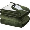 Bedsure Heated Blanket Throw Blanket – Fast Heating Electric Blanket, Soft Flannel Heated Throw with 4 Time Settings, 6 Heating Settings, Warm Gifts for Grandma & Grandpa & Seniors (50“x60”, Grey)(10 – Olive Green)