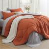 Bedsure Queen Comforter Set – 7 Pieces Reversible Beige Bedding, Queen Size Bed Set for All Seasons, Bed in a Bag with Down Alternative Comforter, Sheets, Pillowcases & Shams(17 – Burnt Orange)