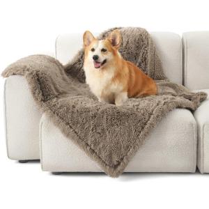 Bedsure Waterproof Dog Blankets for Large Dogs – Calming Cat Blanket for Couch Protector Washable, Long Faux Fur Pet Throw Blanket for Puppy, Reversible Furniture Protection, 50″x60″, Brown(Light Brown)