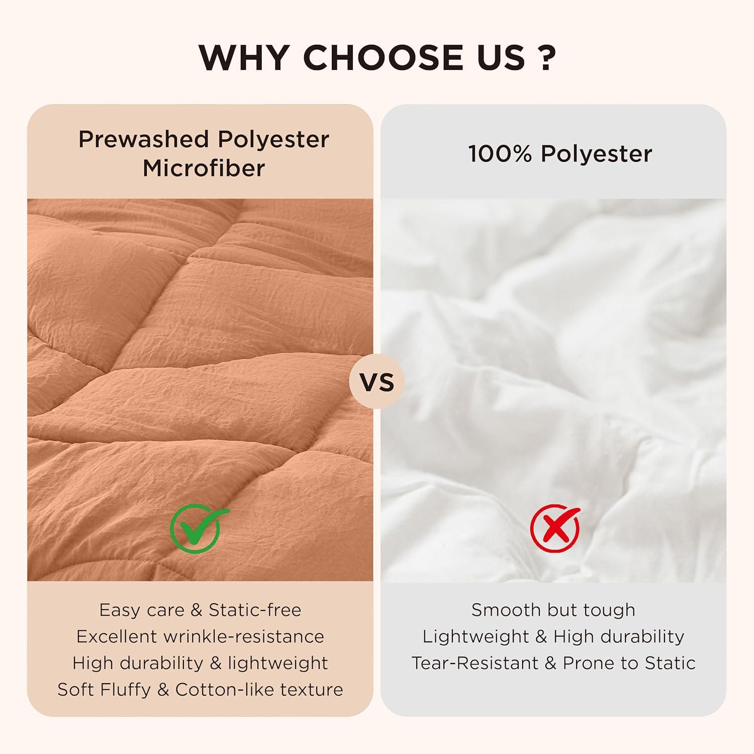 imageBedsure Queen Comforter Comforters Queen Size for All Season UltraSoft Down Alternative ampamp Prewashed Duvet Insert with 4 Tabs Machine Washable Linen 88x88 InchesBurnt Orange
