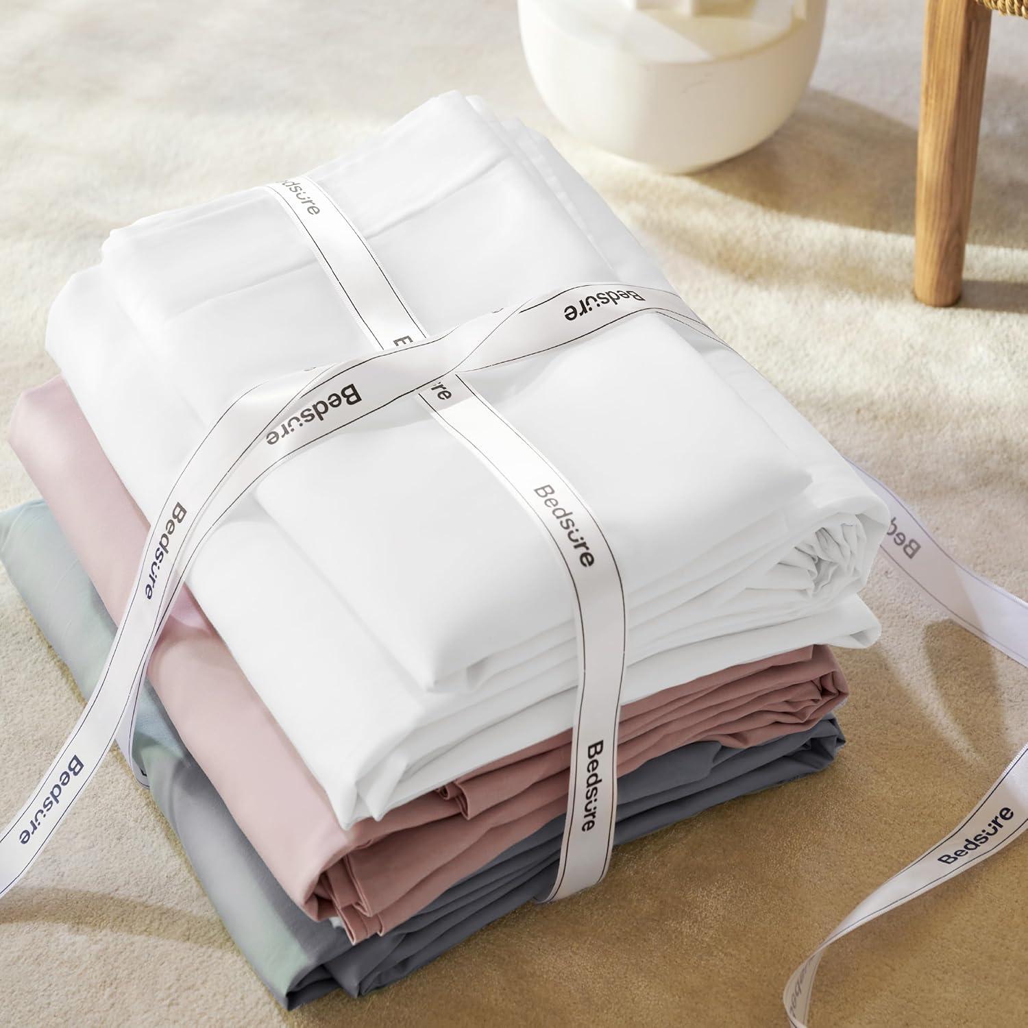 imageBedsure Duvet Cover Queen Size MoistureWicking Silky Eucalyptus Lyocell Cotton Hybrid Comforter Cover Set for Hot Sleeper GentleSoft and Breathable Cooling Bedding Set Bright White01 Bright White No Comforter