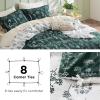 Bedsure Duvet Cover Queen Size – Reversible Terracotta Queen Duvet Cover Set with Zipper Closure, 3 Pieces Floral Patterned Bedding Set with 8 Corner Ties and 2 Pillow Shams(05 – Emerald Green (No Comforter))