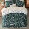 Bedsure Duvet Cover Queen Size – Reversible Terracotta Queen Duvet Cover Set with Zipper Closure, 3 Pieces Floral Patterned Bedding Set with 8 Corner Ties and 2 Pillow Shams(05 – Emerald Green (No Comforter))