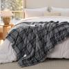 Bedsure Fluffy Bubble Faux Fur Heated Blanket Throw – Super Soft Electric Blanket, Heating with 6 Heating Levels, 4 Time Settings, 3-Hour Auto-Off, Decor Gifts for Home, White, 50×60 inches(21 – Grey)