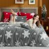 Bedsure Fluffy Christmas Comforter Set White Christmas Throw Blanket