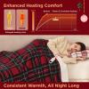 Bedsure Heated Blanket Throw – Flannel Sherpa Electric Blanket with Gingerbread Pattern, for Grandma, Heated Throw with 6 Heating Levels, 4 Time Settings, 3-Hour Auto-Off (50″x60″)(22 – Red)