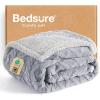 Bedsure Waterproof Dog Blankets for Large Dogs – Pet Blanket for Couch Protector Washable, Premium Jacquard Coral Fleece Cat Throw Blanket, Soft Plush Reversible Furniture Protection, 40″x50″, Cream(Grey)