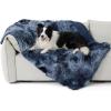 Bedsure Waterproof Dog Blankets for Medium Dogs – Calming Cat Blanket for Couch Protector Washable, Long Faux Fur Pet Throw Blanket for Puppy, Reversible Furniture Protection, 30″x40″, Cream(Tie-dye Navy)