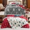 Bedsure Fluffy Christmas Comforter Set White Christmas Throw Blanket