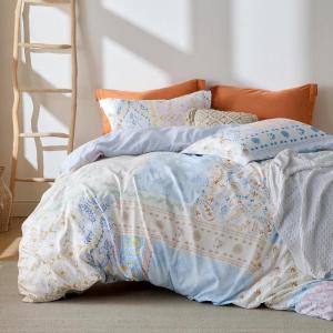 Bedsure Duvet Cover Queen Size – Reversible Terracotta Queen Duvet Cover Set with Zipper Closure, 3 Pieces Floral Patterned Bedding Set with 8 Corner Ties and 2 Pillow Shams(06 – Winter Sky)