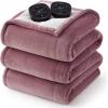 Bedsure Faux Fur Heated Blanket Throw Blanket, Fast Heating Fluffy Electric Blanket, Heated Throw with 4 Time Settings & 6 Heating Settings, Cozy Gifts for Women Men(50×60 inches, Cream)(14 – Pink)