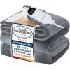Bedsure Faux Fur Heated Blanket Throw Blanket, Fast Heating Fluffy Electric Blanket, Heated Throw with 4 Time Settings & 6 Heating Settings, Cozy Gifts for Women Men(50×60 inches, Cream)(05 – Grey)