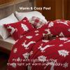 Bedsure Fluffy Christmas Comforter Set Queen Pink Christmas Blanket
