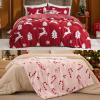 Bedsure Fluffy Christmas Comforter Set Queen Pink Christmas Blanket