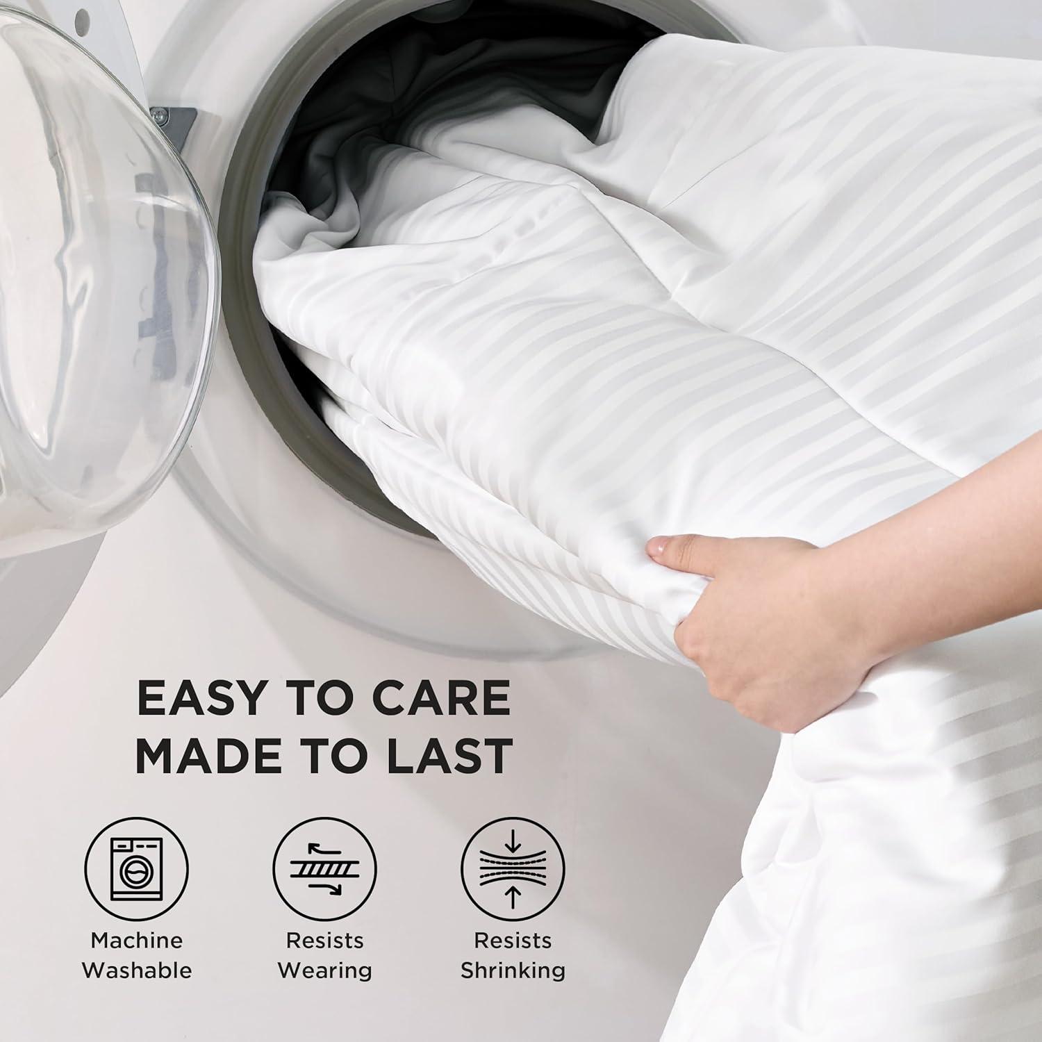 imageBedsure Duvet Insert Lightweight Comforter Quilted Cooling Duvet Insert Ultra Soft Down Alternative Comforter with Corner Tabs Twin Light Grey 68x88White
