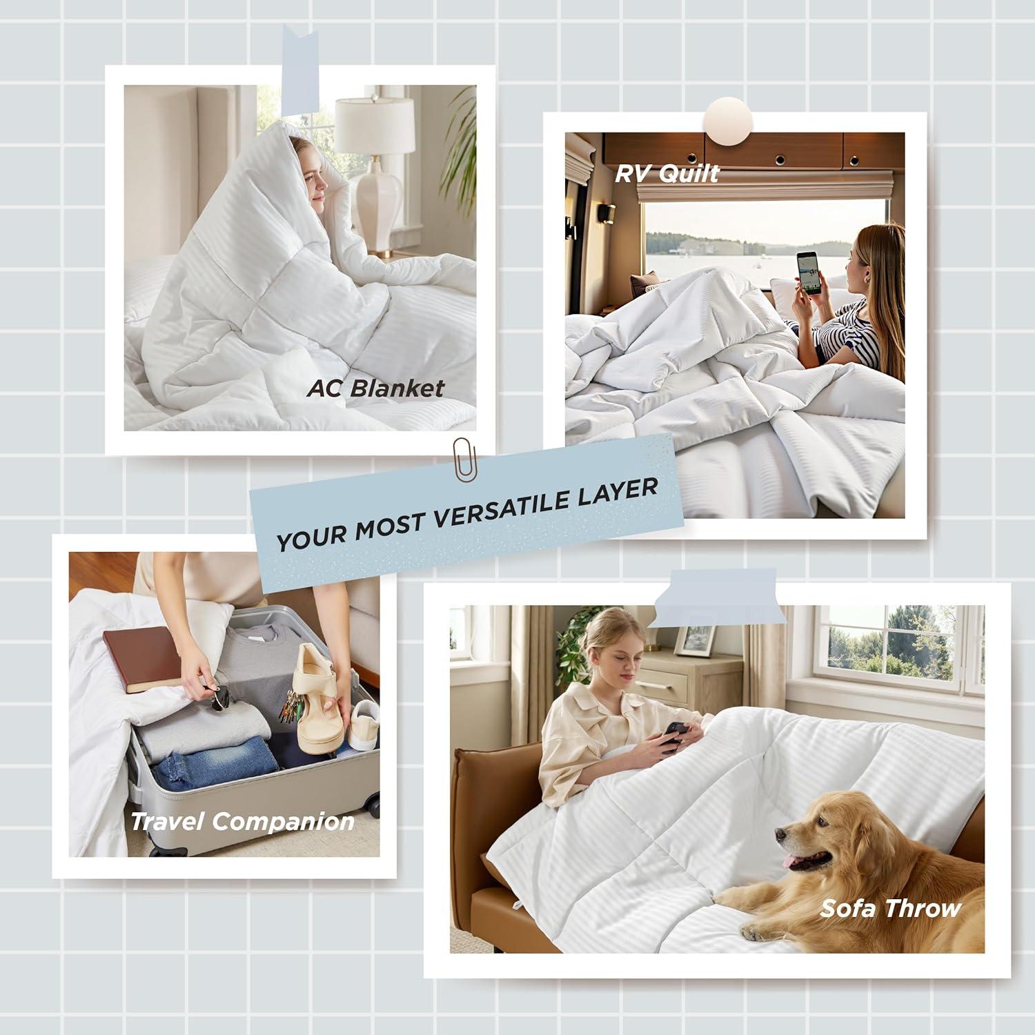 imageBedsure Duvet Insert Lightweight Comforter Quilted Cooling Duvet Insert Ultra Soft Down Alternative Comforter with Corner Tabs Twin Light Grey 68x88White