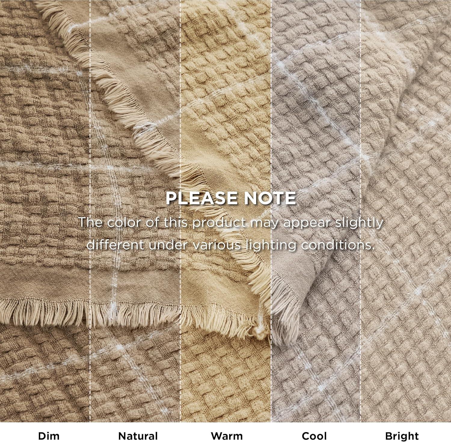 imageBedsure Cream Throw Blanket for Bed White Decorative Woven Throw Gifts with Tassels Soft and Lightweight Farmhouse Blankets for Couch and Sofa 50x60 Inches02 Coffee