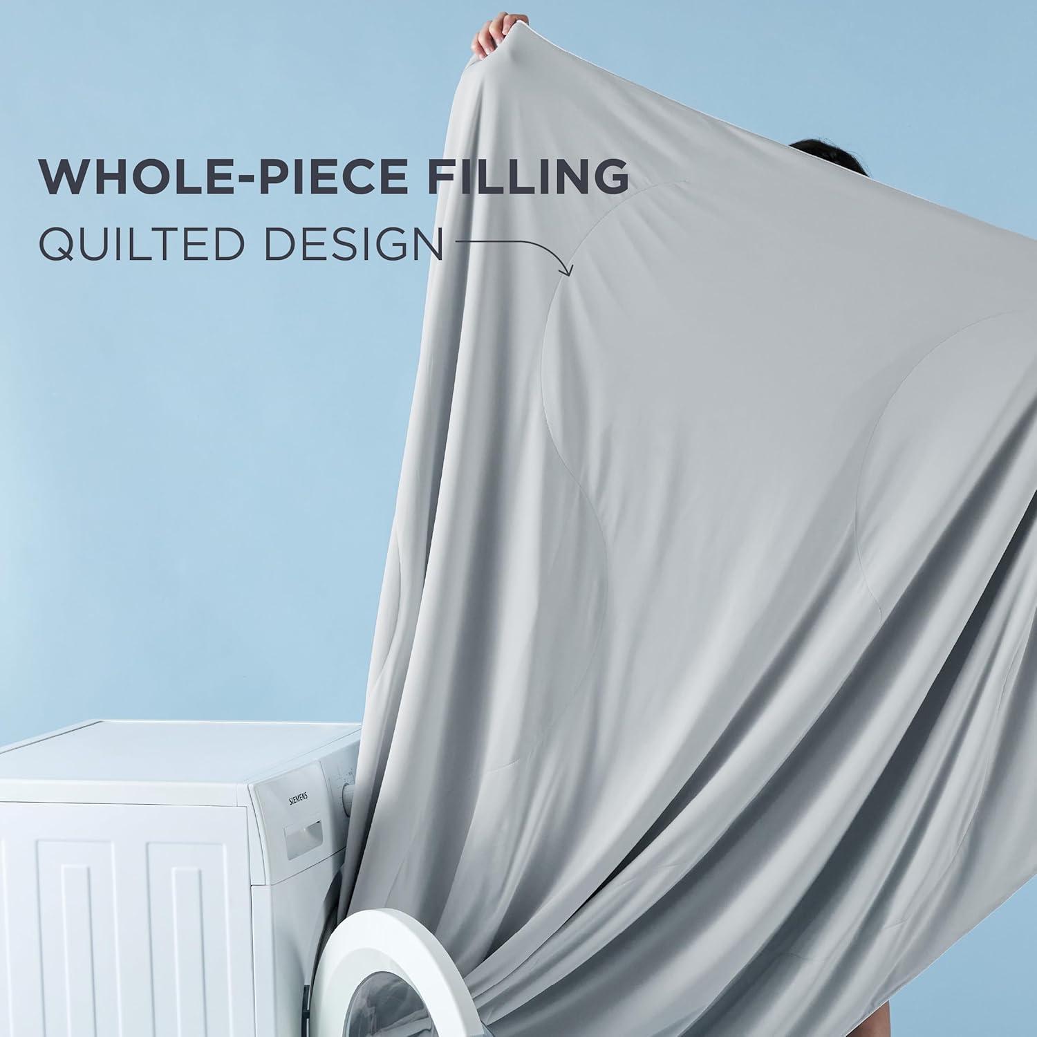 imageBedsure Cold Blankets for Sleeping Lightweight Summer Blanket King Size for Bed Cooling Ice Breathable DoubleSided Bedding Essentials for Hot Sleepers as Gifts Grey 108x90 InchesGlacier GrayDark Grey