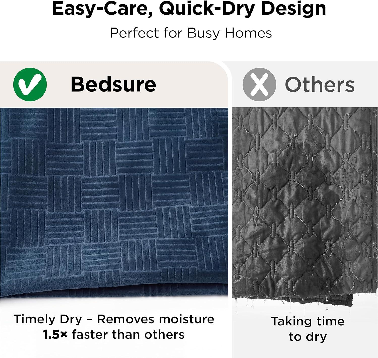 imageBedsure Waterproof Couch Cover for Dogs Washable Waterproof Blanket for Couch Sofa Cozy Lightweight Furniture Protector for Pet Cat Quick Drying Puppy Ash Grey 30x70INNavy