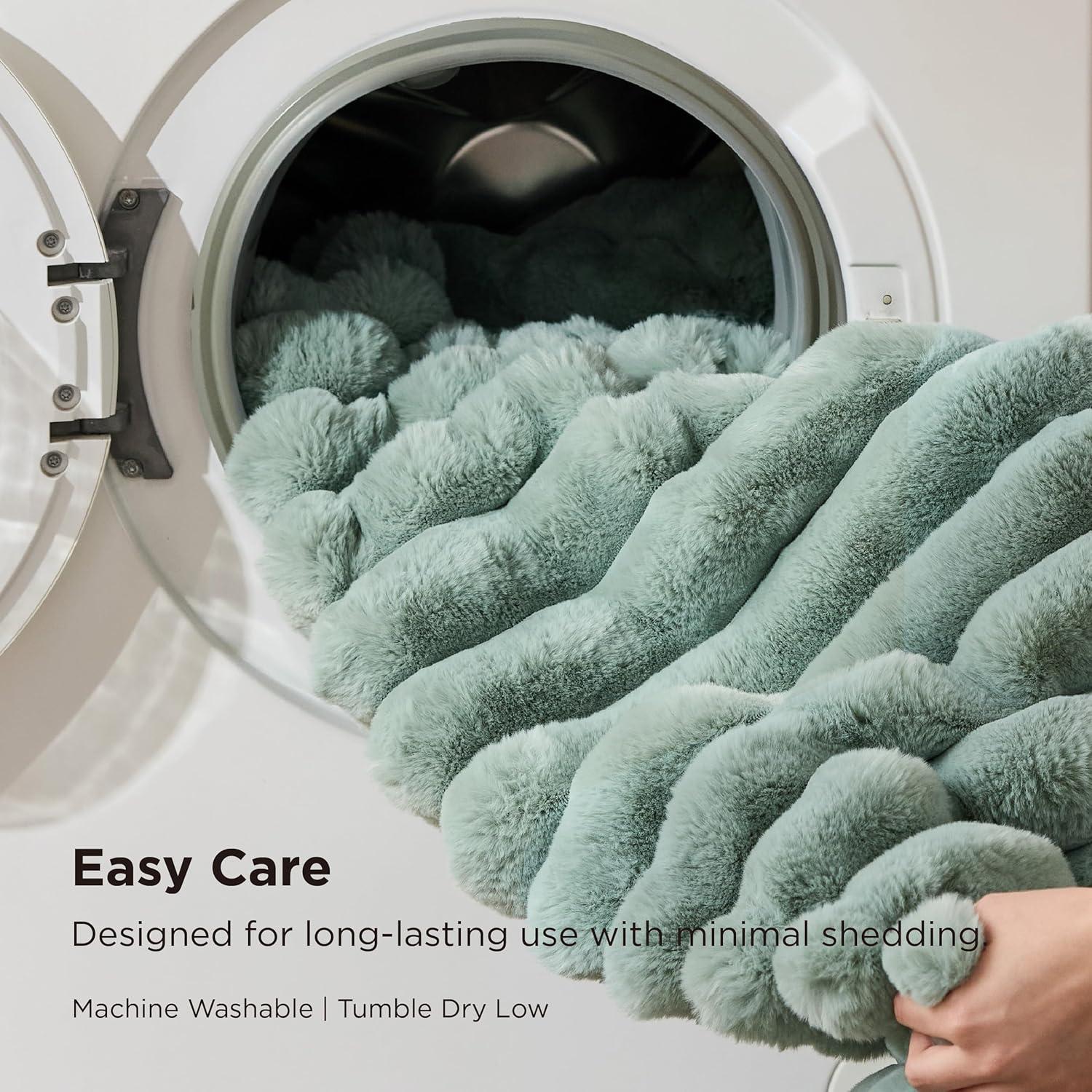 imageBedsure Faux Fur Throw Blanket GentleSoft amp Fluffy Fuzzy Luxury Christmas Blanket for Couch Sofa and Bed Thick and Warm for Winter Cozy Striped Decorative Gift for Women Grey 50x70 Inches04 Green