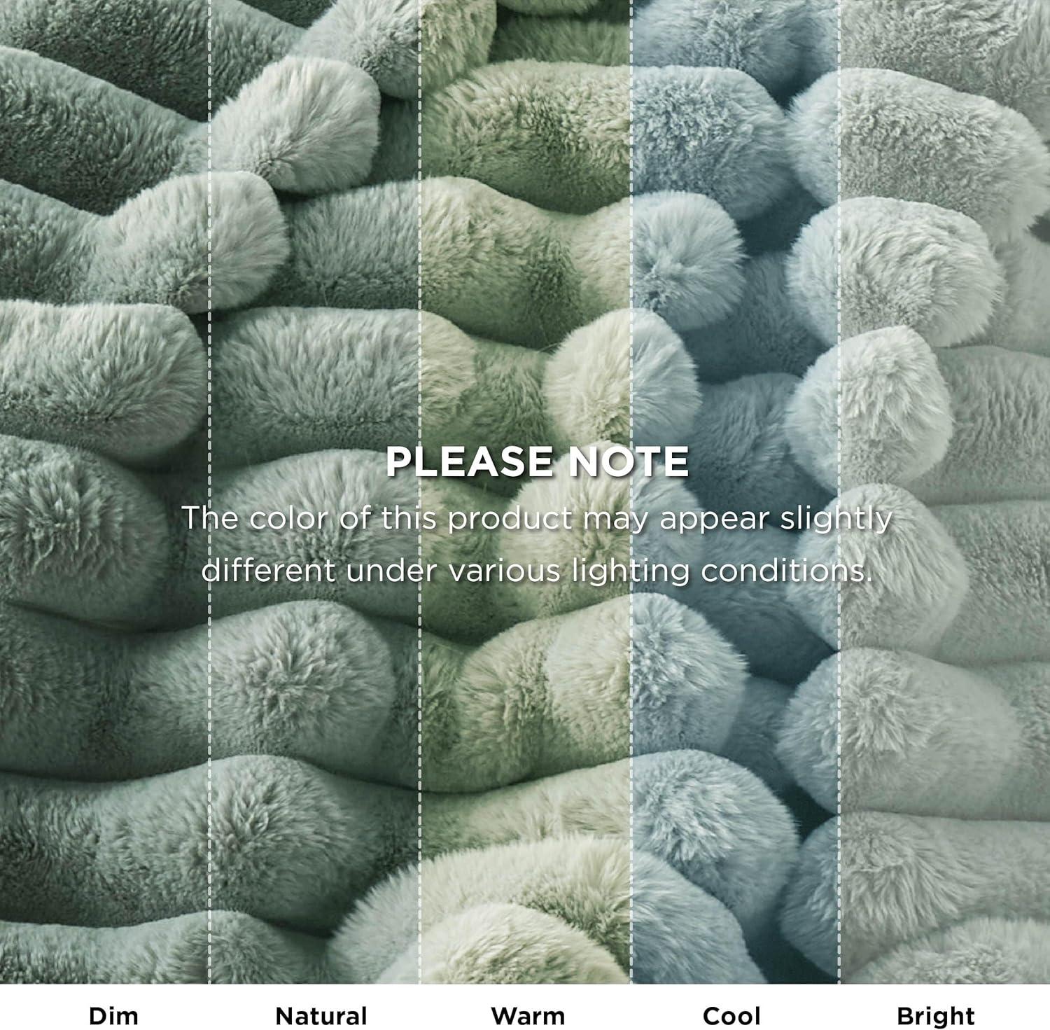 imageBedsure Faux Fur Throw Blanket GentleSoft amp Fluffy Fuzzy Luxury Christmas Blanket for Couch Sofa and Bed Thick and Warm for Winter Cozy Striped Decorative Gift for Women Grey 50x70 Inches04 Green