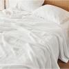 Bedsure Linen Sheets – Queen Sheet Set, Blend from Linen Cotton Bedsheets, Breathable, Durable and Anti-Pilling Sheets Queen Size Bed Set Up to 16 Inches, 4 Pieces, Khaki(02 – Pure White)