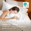 Bedsure Queen Sheets Set – Fits Mattresses Up to 16″ Deep – 4 Piece Breathable Bed Sheets, Imitation Cotton Textured Jacquard Bedding Sheet Set, Bedsheet & Pillowcases,White(Striped – White)