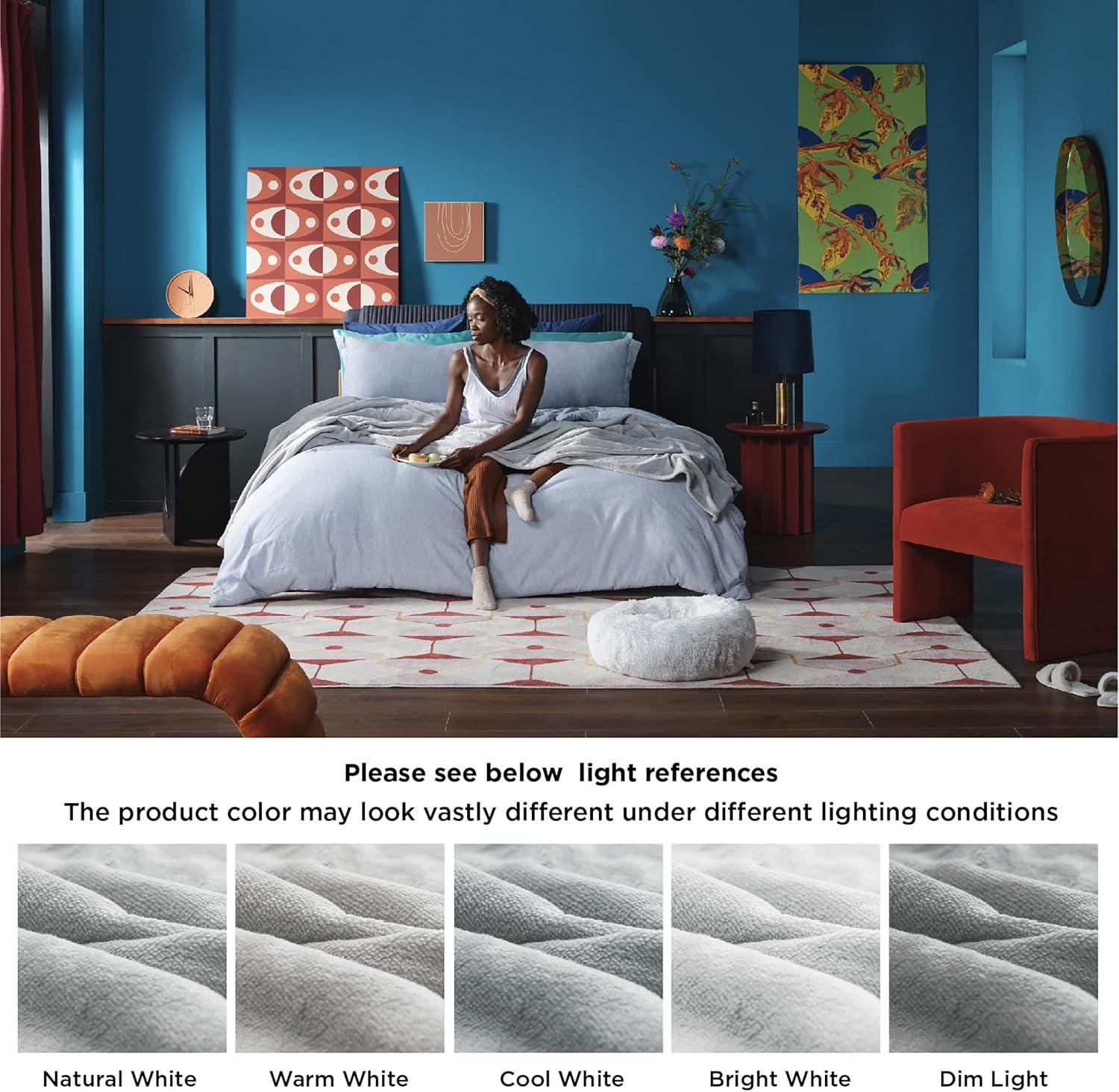 imageBedsure GentleSoft Fleece Bed Blankets Large Size Grey Soft Lightweight Fuzzy Cozy Luxury Oversized King Blanket Microfiber Room Home Decor Gifts for Women and Men 120x120 inchesLight Grey