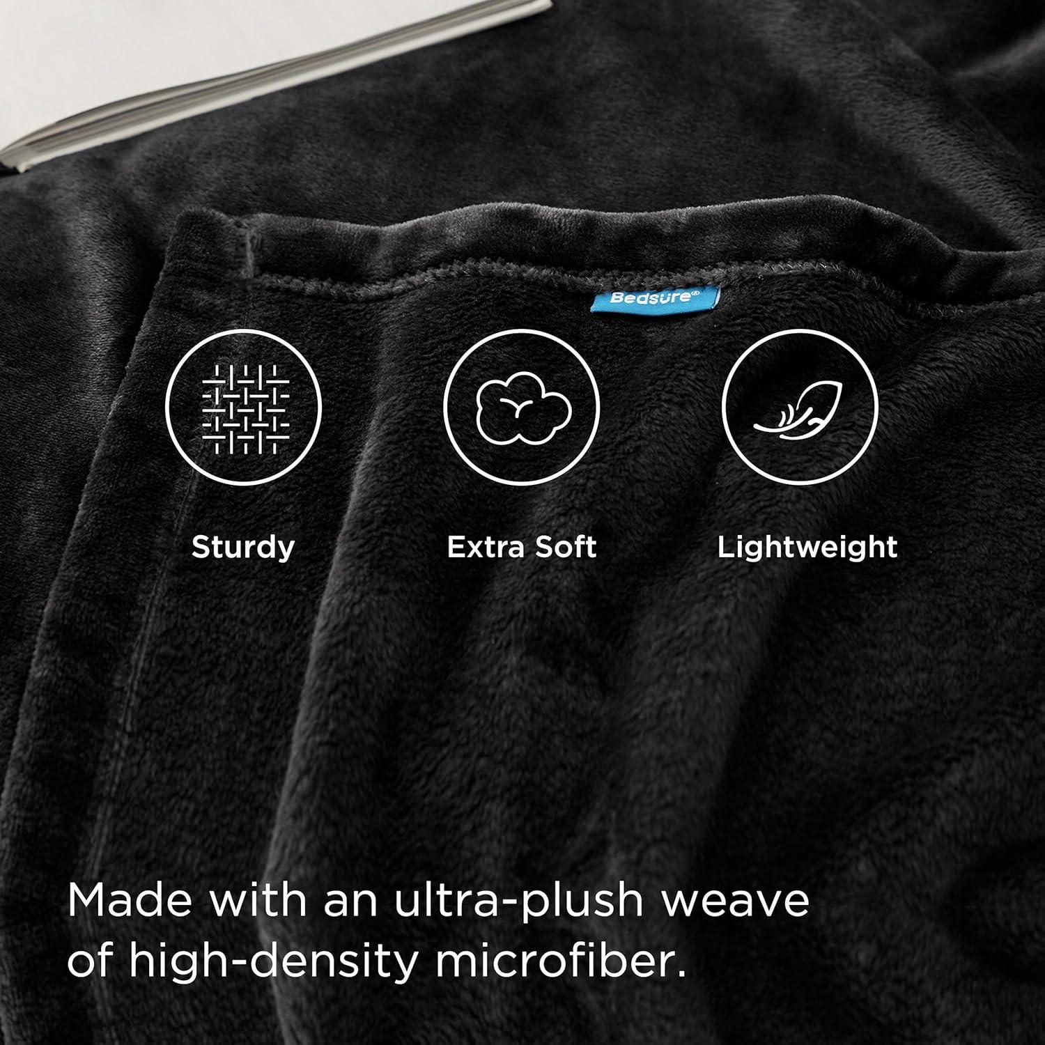 imageBedsure GentleSoft Fleece Bed Blankets Large Size Grey Soft Lightweight Fuzzy Cozy Luxury Oversized King Blanket Microfiber Room Home Decor Gifts for Women and Men 120x120 inches03 Black