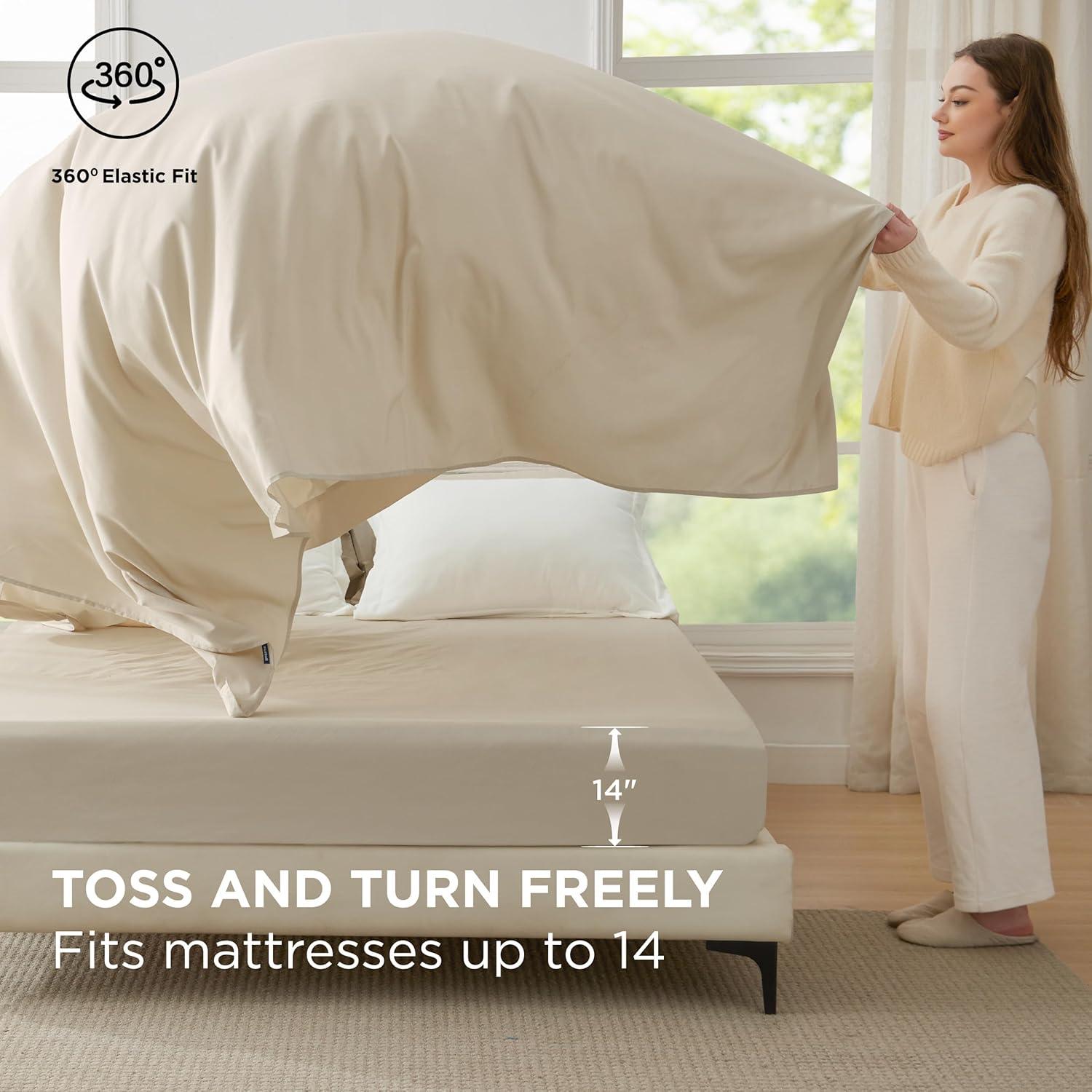 imageBedsure Twin XL Comforter Set Extra Long 5 Pieces Beige Twin XL Bedding Set for All Seasons Boho Contrasting Design Bed in a Bag with Comforter Sheets Pillowcase amp Sham03 WhiteBeige
