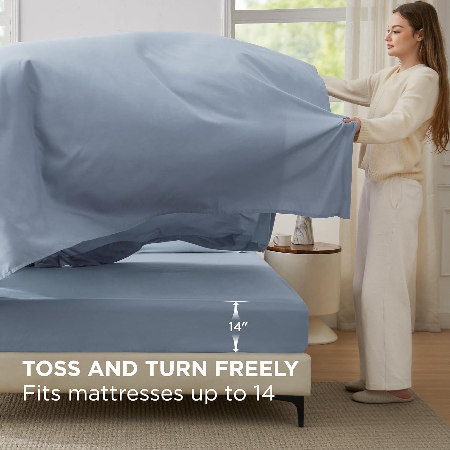 imageBedsure Twin XL Comforter Set Extra Long 5 Pieces Beige Twin XL Bedding Set for All Seasons Boho Contrasting Design Bed in a Bag with Comforter Sheets Pillowcase amp Sham05 Navy BlueAshley Blue