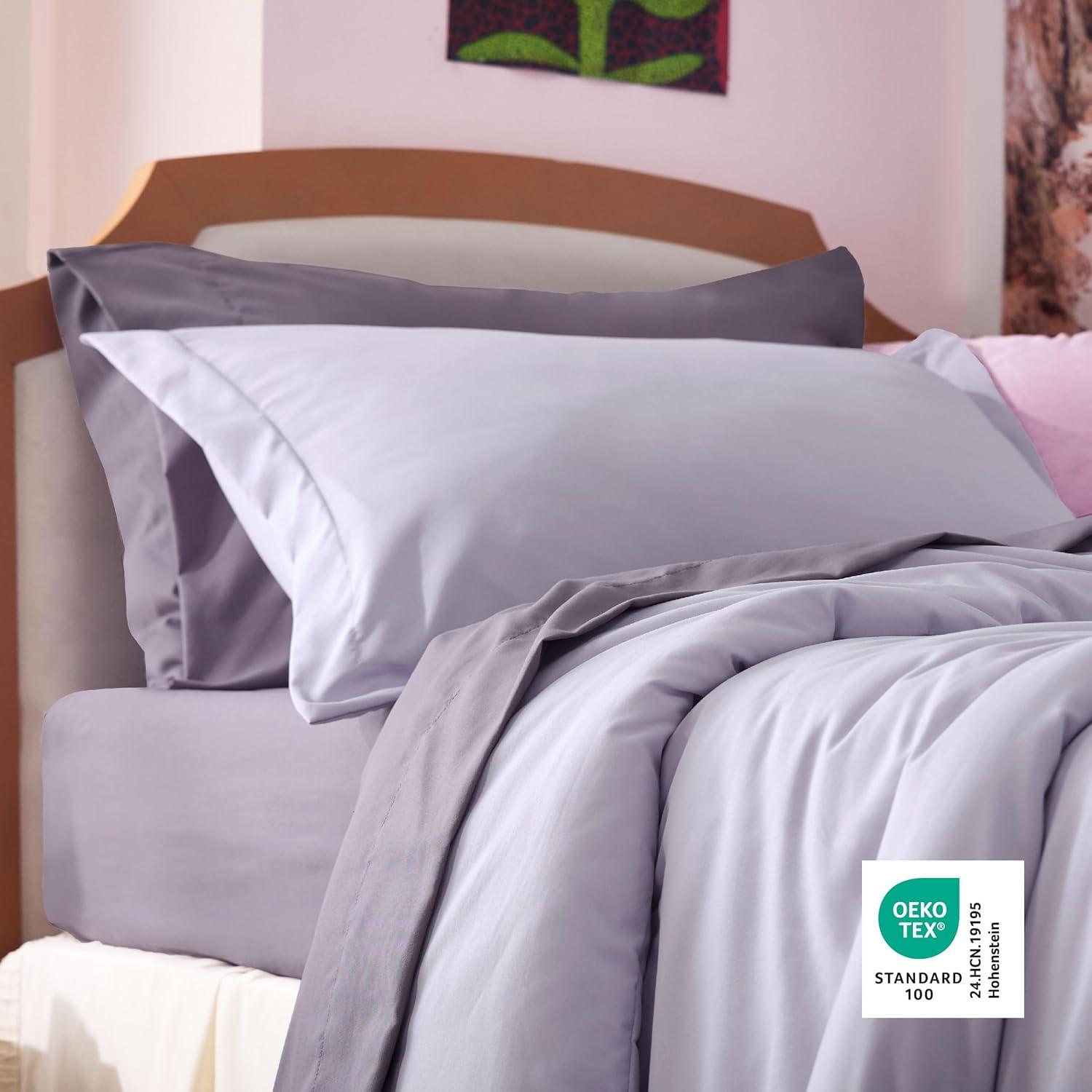 imageBedsure Twin XL Comforter Set Extra Long 5 Pieces Beige Twin XL Bedding Set for All Seasons Boho Contrasting Design Bed in a Bag with Comforter Sheets Pillowcase amp Sham09 LavenderGrayish Purple