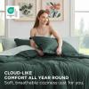 Bedsure Twin XL Comforter Set – Extra Long 5 Pieces Beige Twin XL Bedding Set for All Seasons, Boho Contrasting Design Bed in a Bag with Comforter, Sheets, Pillowcase & Sham(07 – Forest Green/Sage Green)