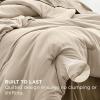 Bedsure Twin XL Comforter Set – Extra Long 5 Pieces Beige Twin XL Bedding Set for All Seasons, Boho Contrasting Design Bed in a Bag with Comforter, Sheets, Pillowcase & Sham(16 – Light Beige/Khaki)