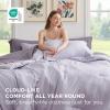 Bedsure Twin XL Comforter Set – Extra Long 5 Pieces Beige Twin XL Bedding Set for All Seasons, Boho Contrasting Design Bed in a Bag with Comforter, Sheets, Pillowcase & Sham(09 – Lavender/Grayish Purple)