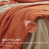 Bedsure Twin XL Comforter Set – Extra Long 5 Pieces Black Twin XL Bedding Set for All Seasons, Boho Contrasting Design Bed in a Bag with Comforter, Sheets, Pillowcase & Sham(11 – Burnt Orange/Warm Sand)