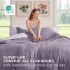Bedsure Twin XL Comforter Set – Extra Long 5 Pieces Black Twin XL Bedding Set for All Seasons, Boho Contrasting Design Bed in a Bag with Comforter, Sheets, Pillowcase & Sham(10 – Grayish Purple/Lavender)